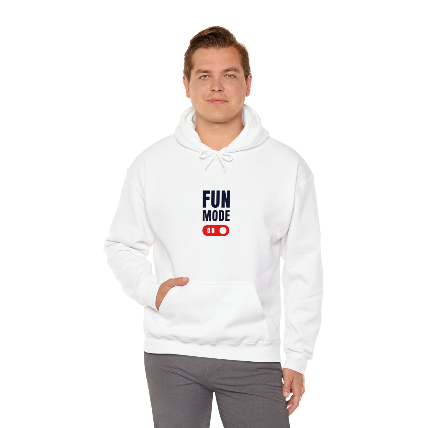 Introducing our "Fun Mode On" Hoodie, designed to add a touch of playfulness to your everyday style. This cozy and stylish hoodie will not only keep you warm but also showcase your vibrant personality.