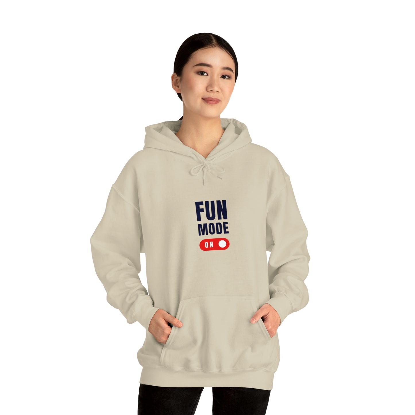 Introducing our "Fun Mode On" Hoodie, designed to add a touch of playfulness to your everyday style. This cozy and stylish hoodie will not only keep you warm but also showcase your vibrant personality.