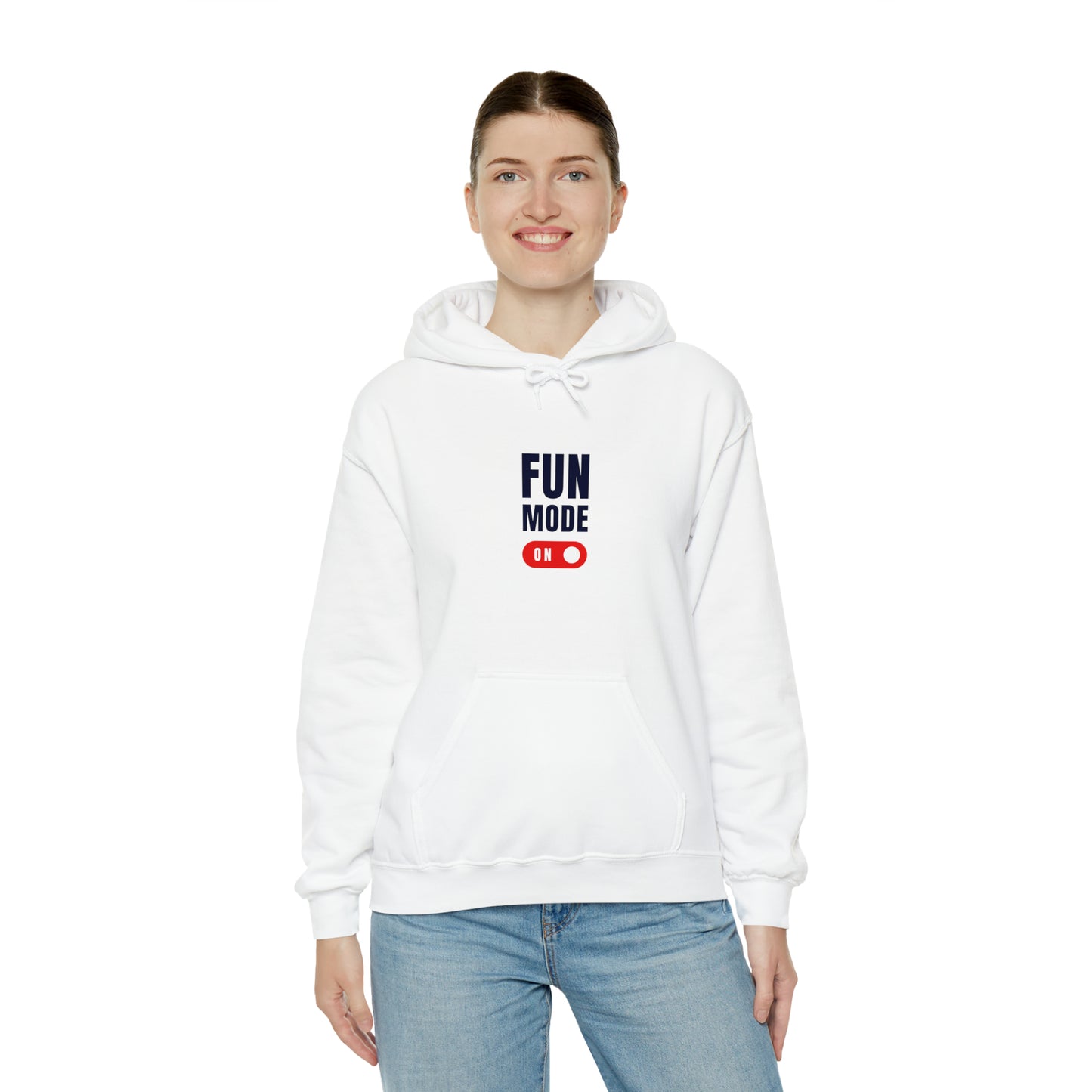 Introducing our "Fun Mode On" Hoodie, designed to add a touch of playfulness to your everyday style. This cozy and stylish hoodie will not only keep you warm but also showcase your vibrant personality.