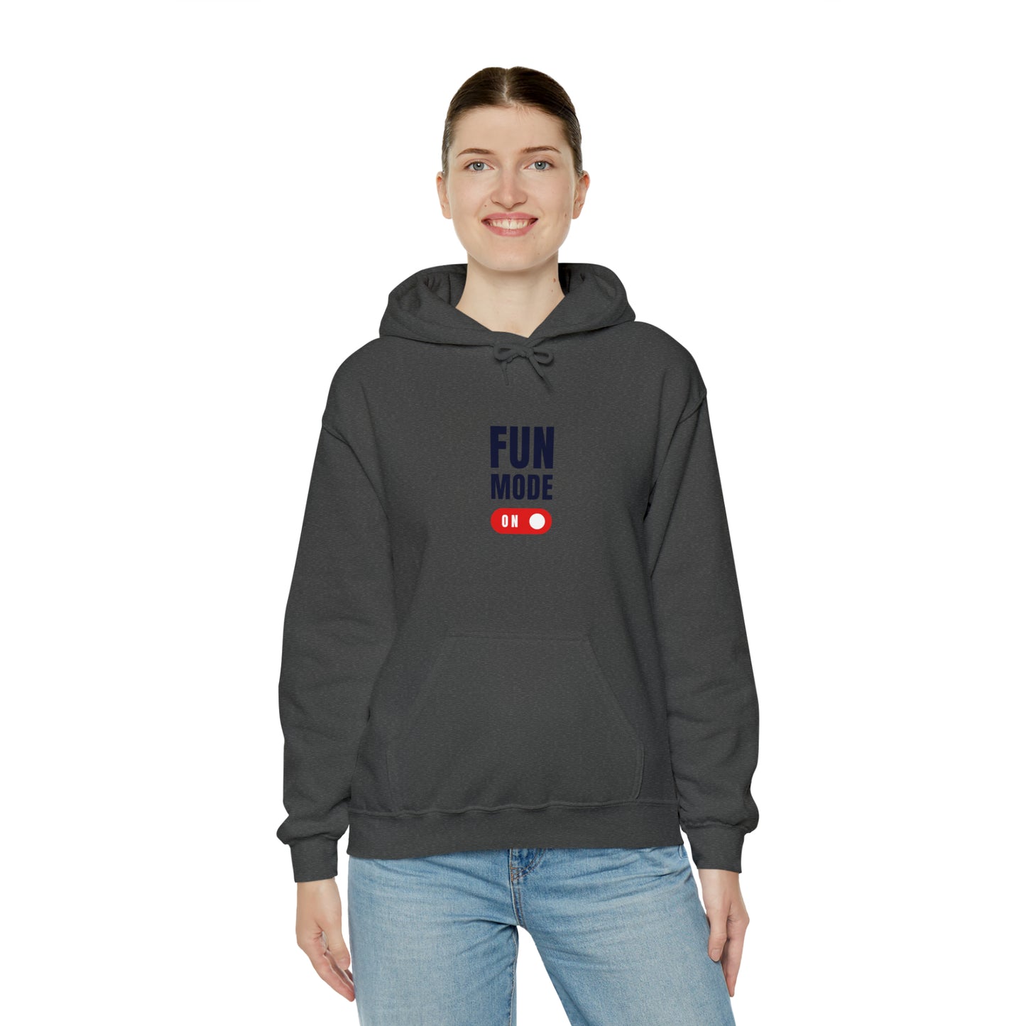 Introducing our "Fun Mode On" Hoodie, designed to add a touch of playfulness to your everyday style. This cozy and stylish hoodie will not only keep you warm but also showcase your vibrant personality.