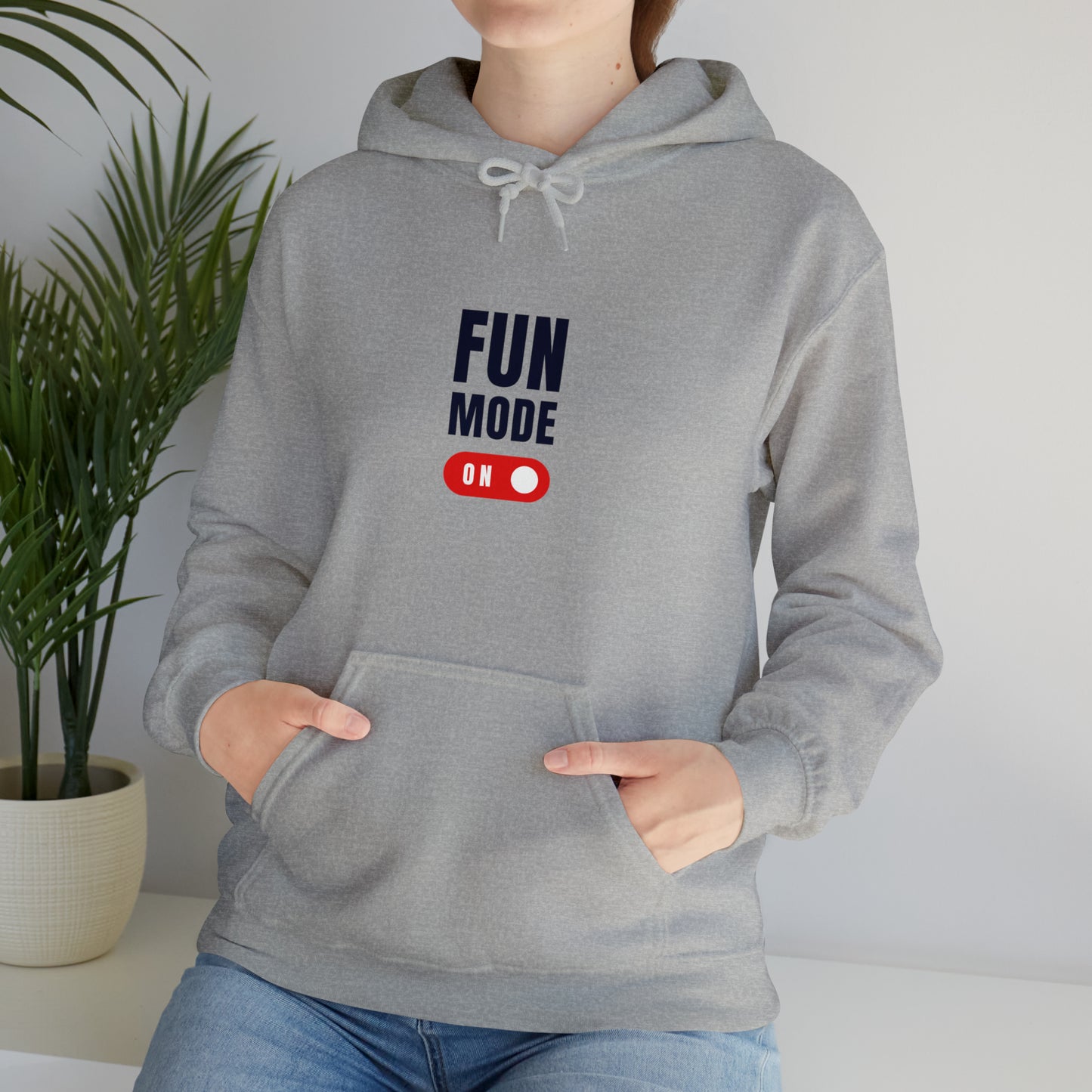 Introducing our "Fun Mode On" Hoodie, designed to add a touch of playfulness to your everyday style. This cozy and stylish hoodie will not only keep you warm but also showcase your vibrant personality.