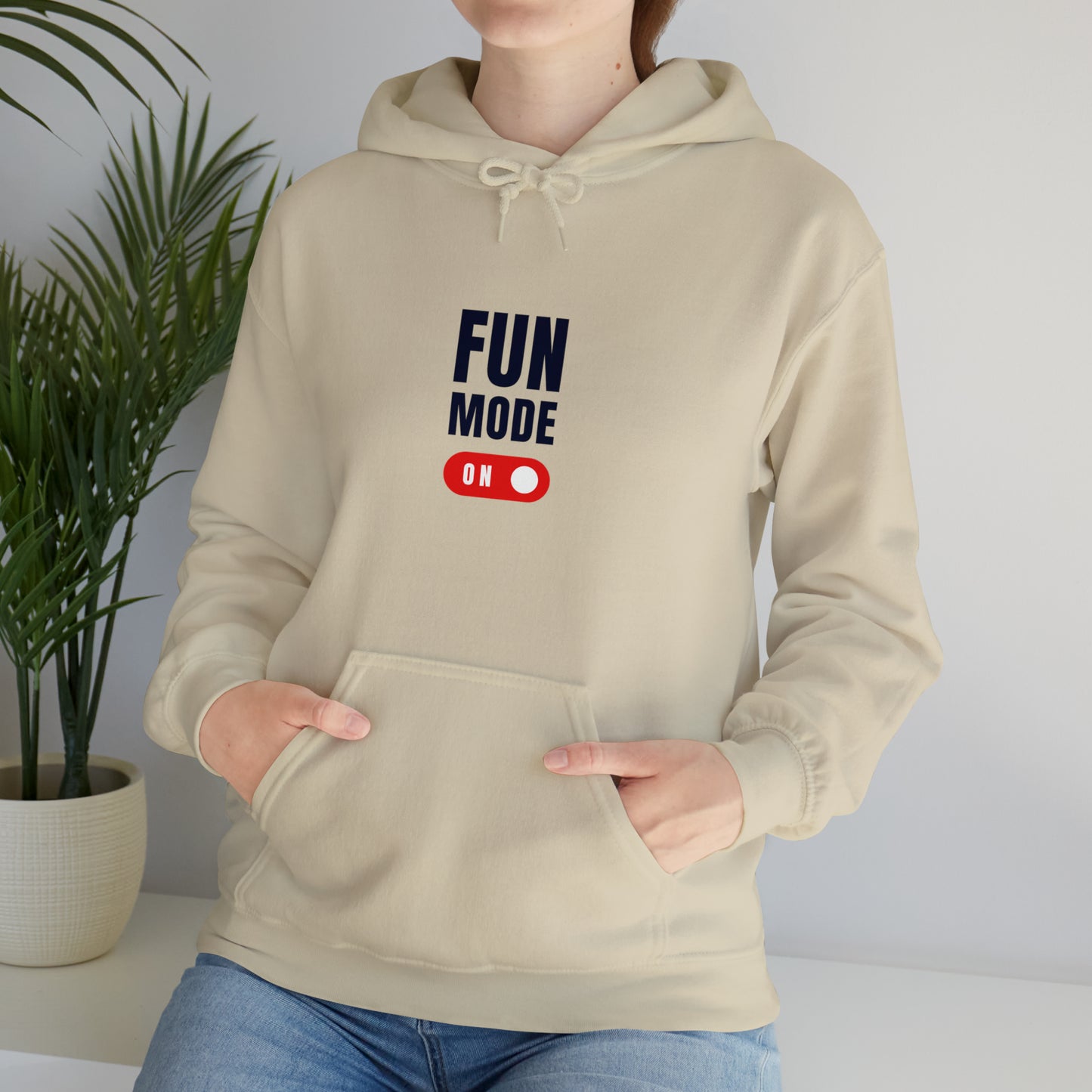 Introducing our "Fun Mode On" Hoodie, designed to add a touch of playfulness to your everyday style. This cozy and stylish hoodie will not only keep you warm but also showcase your vibrant personality.