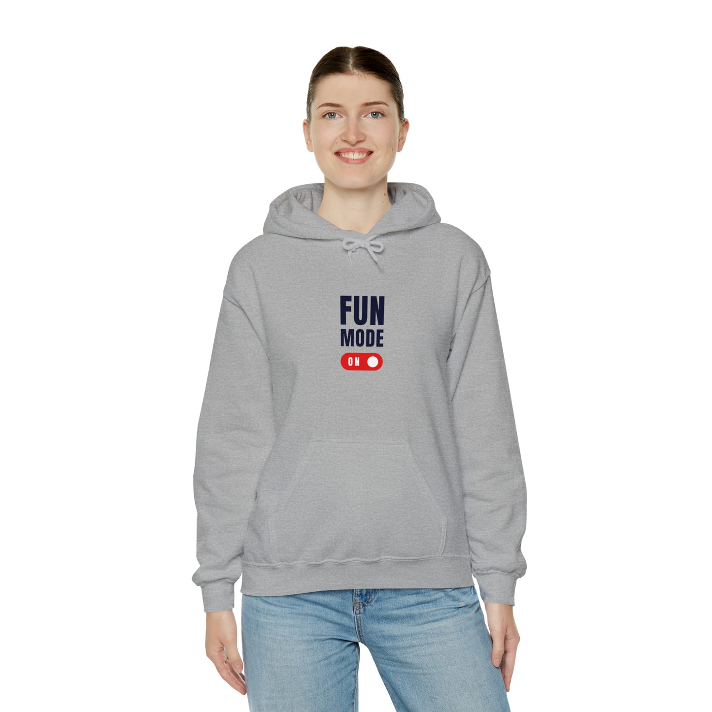 Introducing our "Fun Mode On" Hoodie, designed to add a touch of playfulness to your everyday style. This cozy and stylish hoodie will not only keep you warm but also showcase your vibrant personality.