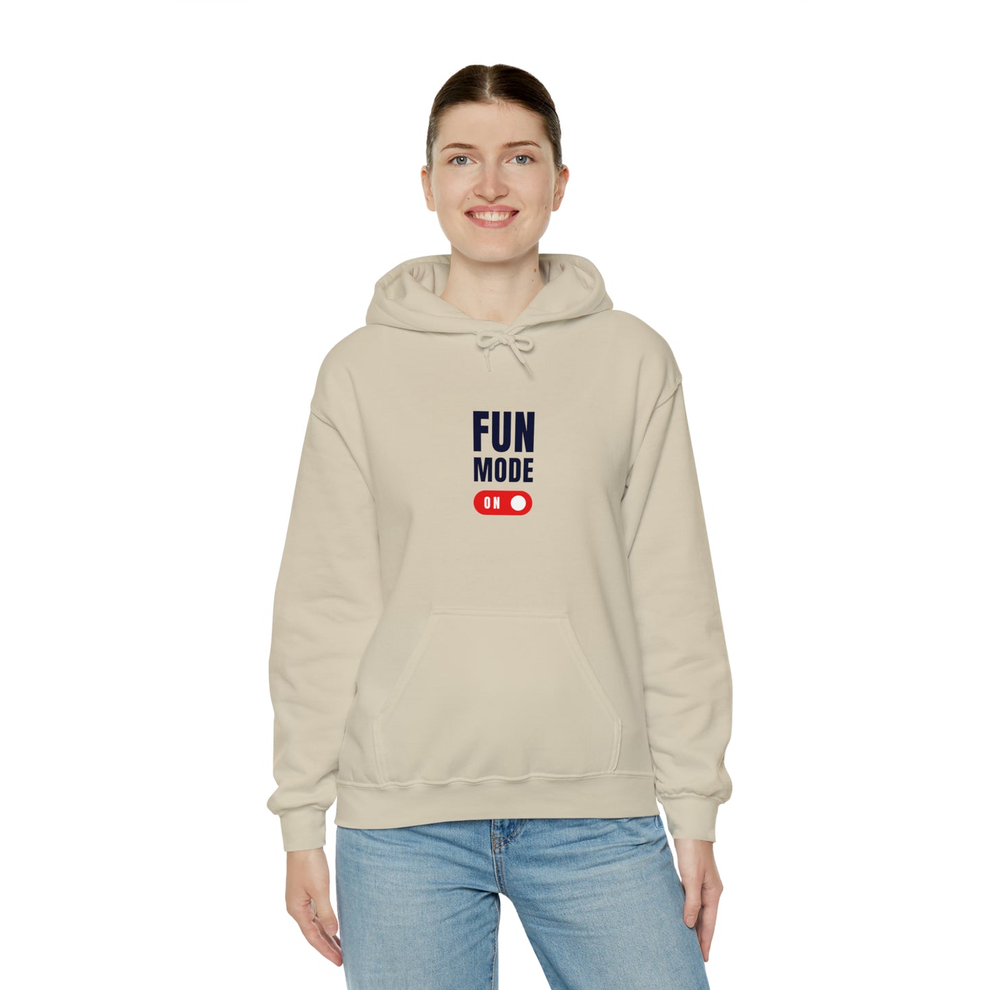 Introducing our "Fun Mode On" Hoodie, designed to add a touch of playfulness to your everyday style. This cozy and stylish hoodie will not only keep you warm but also showcase your vibrant personality.