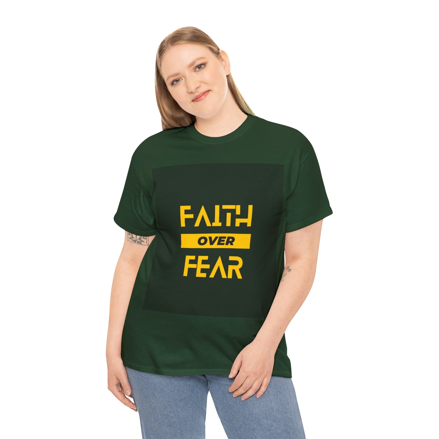 Faith over fear Your Style  Our Custom Printed Tee Unique Design Comfortable Fit  Personalized  You.  color, funny tshirt tee shirt