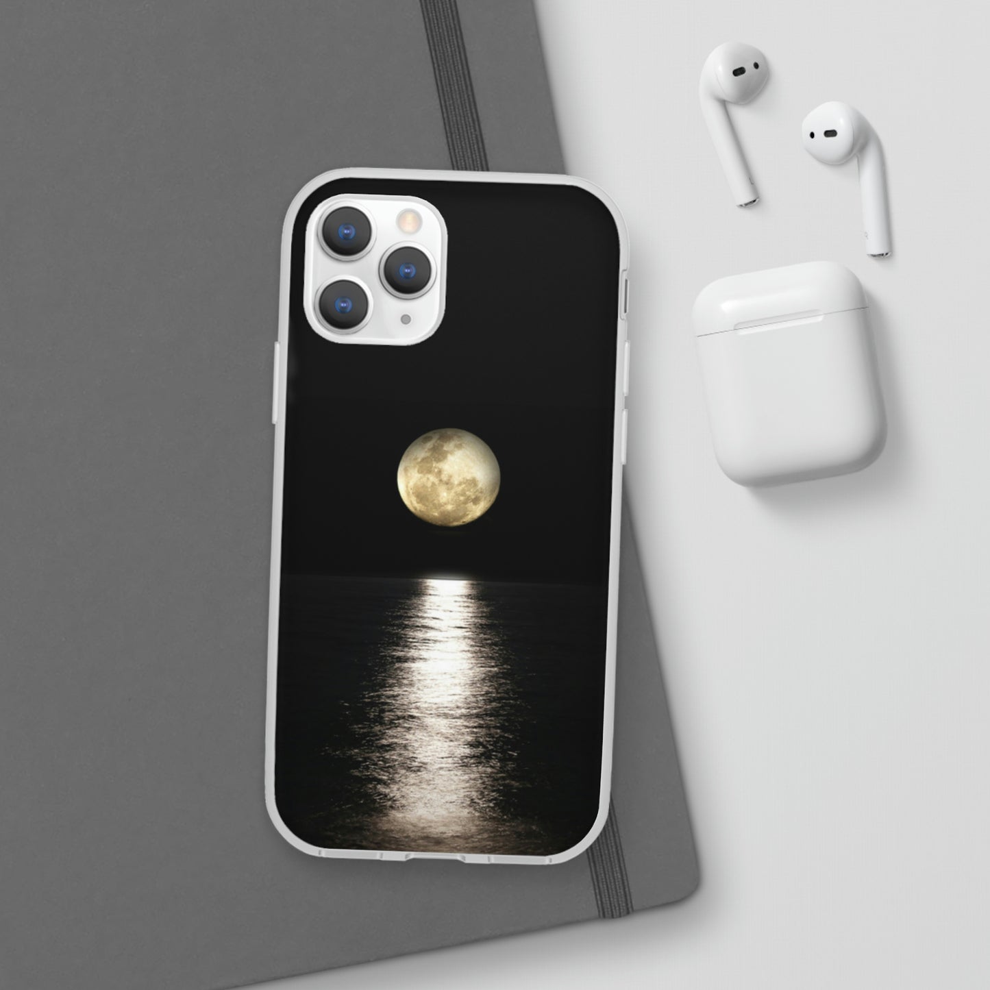 Moon reflects on water Flexi Cases Samsung Apple funny case protection slim design gift custom personalized protect iphone galazy S