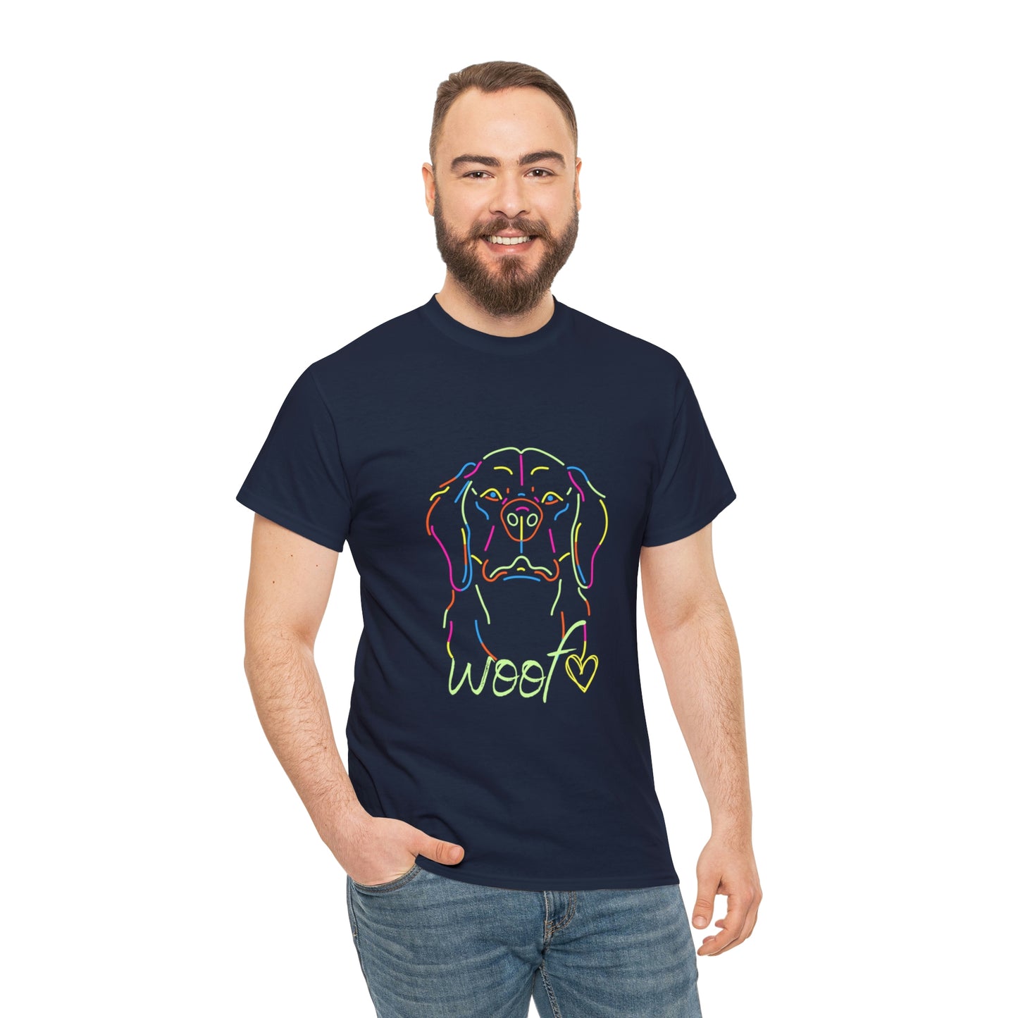 Woof dog neon Your Style Our Custom Printed Tee Unique Design Comfortable Fit Personalized for You color, funny tshirt tee shirt motivation
