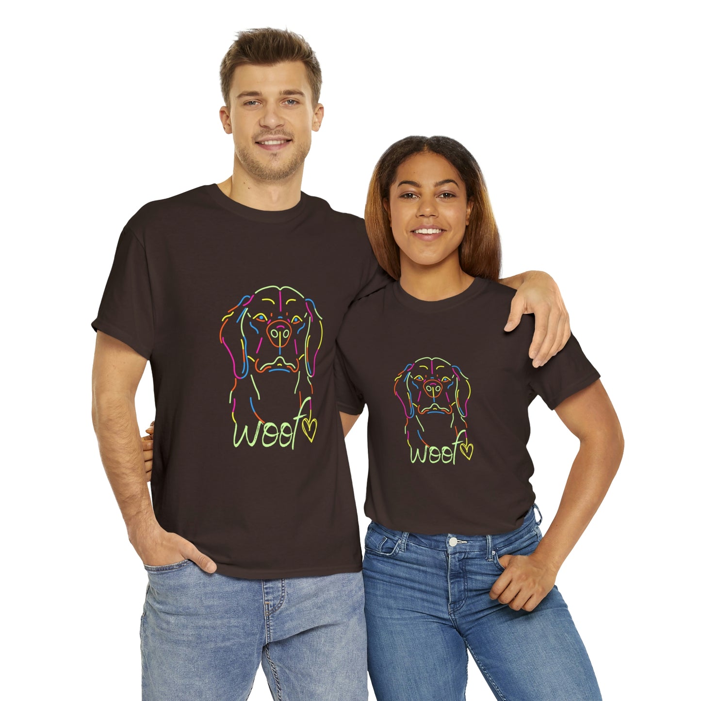 Woof dog neon Your Style Our Custom Printed Tee Unique Design Comfortable Fit Personalized for You color, funny tshirt tee shirt motivation